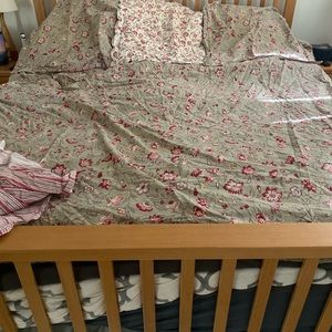 Pottery Barn Floral Remy Duvet Cover,Shams & Bed Skirt-Size King